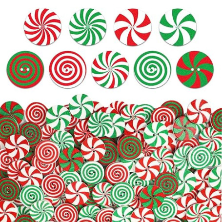 Lot de 200 Boutons de Noël en Bois, Boutons ronds en bois, Bouton Colorés, pour le bricolage, la peinture, les cadeaux