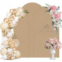 bechoanigel Lot de 3 toiles de fond double face avec dessus rond (1,8 m, 2 m, 2 m) pour fête d'anniversaire, baptême, mariage, f