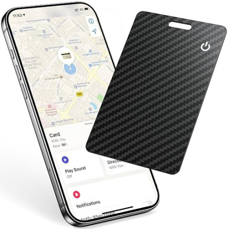 Air Traceur Carte Tag Rechargeable, Wallet Tracker Card | Carte de Suivi de Portefeuille Compatible avec Apple Localiser App (iO