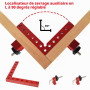 Bloc de Positionnement à 90 Degrés, 14 cm Pince à Angle Droit Serre Joint Angle Droit Aluminium Equerre de Positionnemen avec 4 