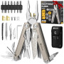 BIBURY Pince Multifonctions en Alliage de Titane et Acier Damas, Outil Multifonction, Multitool, Idee Cadeau Homme, Anniversaire