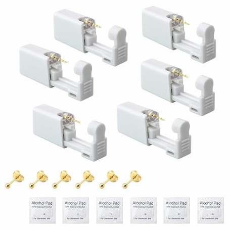 6 Pièces Perceur D'oreille Pistolets de Piercing Oreille avec 6 Goujons | d'oreille en Acier Inoxydable Kit de Perçage D'oreille