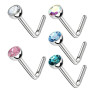 WARRIOR Piercing Nez Stud en Forme de L stérile Bijoux de Piercing Anneau de Nez en Acier Chirurgical 316L 20G(0.8mm) avec Boule
