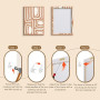 6 Sets of Boho Terracotta Soleil Botanique Tableau Decoration Murale Encadre, Géométrie Lignes Impression sur toile Abstrait Pay