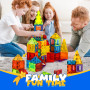 W Wise Block Blocs de Construction Magnétiques 131 PCS avec 2 Voitures, Jouets magnétiques pour Enfants Les Tout-Petits, Jouets 