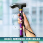 OrtoPrime Canne de Marche Pliable Femme et Homme - Canne Pliante Réglable avec Design Floral - Canne de Marche Homme et Femme -