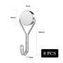 EUZUXU 8 Pièces Crochets Magnétiques, Puissants Aimants Néodyme, Petit Crochet Magnétique pour Frigo Cuisines de Bureau- Argent