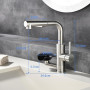 Robinet de Cuisine Rabattable avec Douchette & Lave Verre | LakeBayMZC Robinet Cuisine Robinetterie Extractible évier, 304 Inox