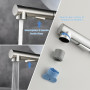 Robinet de Cuisine Rabattable avec Douchette & Lave Verre | LakeBayMZC Robinet Cuisine Robinetterie Extractible évier, 304 Inox