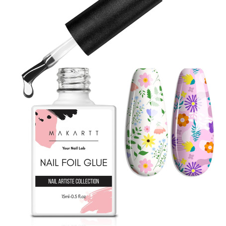 Makartt Colle Transfert Foil Ongles 15mL - UV LED Requise pour Nail Art | Gel De Transfert Pour Stickers À Ongles, Formule Résin