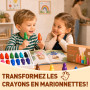YPLUS Crayons Cire Bonhomme de Neige 8 Couleurs, Crayon Bébé Empilable | Crayon Bébé 12 Mois Lavable et Non Toxique, Forme Jumbo