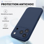 GOODVISH Coque iPhone 17 Pro Silicone avec 2 Verre Trempé, Bleu Marine | avec Bouton de Contrôle Caméra, 360° Protection Étui Pr