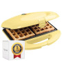 Bestron Gaufrier pour gaufres de Bruxelles, Gaufrier avec revêtement anti-adhésif, Design rétro, 700 Watts, Couleur: Jaune