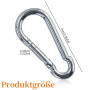 Lot de 16 mousquetons, 6 x 60 mm, petits, charge maximale : 180 kg, mousquetons pour porte-clés, camping, hamac, laisse pour chi