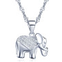 Yumilok pendentif collier en 925 argent et zircon cubique l'éléphant brillant aimable mignon pour femme fille comme cadeau