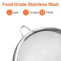 Relota 3 Pièces Passoire Inox 19/25/35cm, Tamis Cuisine avec Poignée,Argent | Métal Tamis Maille Fine, Filtre pour Égoutter Poud