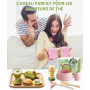 JBER Matcha Kit 7 Pièces, Matcha Set - Fouet Matcha Bambou, Bol à Matcha, Support pour Fouet, Cuillère et Tamis, Kit Matcha pour