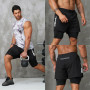 Smatstyle Short de Course Homme Court 2 en 1 Running Shorts Men Pantalon de Sport à séchage Rapide avec Poches Respirant Short d