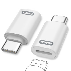 MoKo Adaptateur Lightning vers USB-C pour iPhone Duo 18 17 16 15 | Non pour Écouteurs/Clé USB/Apple Pencil, pour Charge Rapide, 