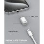 MoKo Adaptateur Lightning vers USB-C pour iPhone Duo 18 17 16 15 | Non pour Écouteurs/Clé USB/Apple Pencil, pour Charge Rapide, 