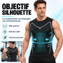 FANGCCC Lot de 2 Débardeurs de Compression Homme, Gilets Gainants Ioniques | Débardeur gainant homme, maintien ciblé du torse, e