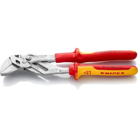 Knipex Pince-clé pince et clé à la fois chromée isolées par, 86 06 250 | Gaines bi-matière, certifiées VDE 250 mm