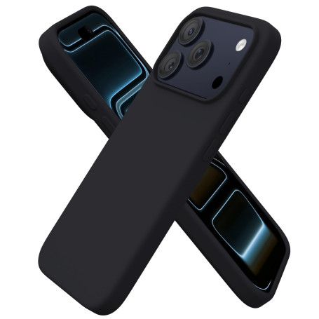 ORNARTO Coque pour iPhone 17 Pro Silicone - Noir | en Silicone Liquide, Protection Antichoc Complète, Intérieur Doux en Microfib
