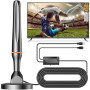 Antenne TV Intérieure TNT HD, Amplificateur, Portée 80 km, 4K/1080p | Amplificateur, Portée 80 km, 4K/1080p