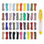 Lot de 40 paracordes 550 en nylon, multifonctionnelles, pour bracelet DIY, lanière et trousseau de clés