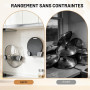 4 Pièces Range Couvercle,Support Couvercle Casserole, Organizer Coperchi Pentole, Aucun Perçage Nécessaire, Réglable En Hauteur 
