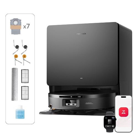 roborock Saros 20 Flow Complete Robot Aspirateur avec Rouleau 36 000 Pa | Système Autonettoyant Pressurisé SpiraFlow 2.0, Adapti