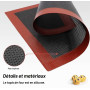 Lot de 2 tapis de four micro-perforés en silicone, à double face, antiadhésifs, résistants à la chaleur et réutilisables pour ma