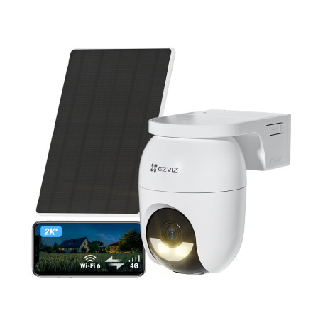 EZVIZ 2K+(4MP) 4G/Wi-Fi Camera Solaire Exterieur CB8 Lite & 5W Solar Panel | Camera Exterieur sans Fil,Mode AOV (Enregistrement 