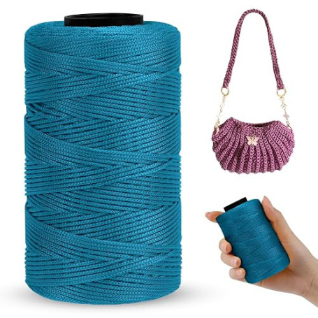 LEREATI Fil Macramé 1mm x 230m Corde Macramé Polyester Ficelle Corde Fil Polypropylène pour Sac à Main, Suspension Murale, Trava