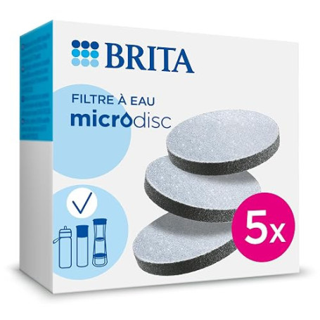 BRITA MicroDisc Filtres à eau pour bouteilles filtrantes, Pack de 5 | Compatible avec bouteilles et gourdes filtrantes BRITA - r