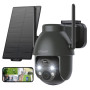 ieGeek 2K Camera Surveillance WiFi Exterieure sans Fil avec Panneau Solaire | 360° PTZ Détection PIR/IA, 15M Nocturne Couleur, R