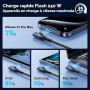 toocki Cable USB-C 240W 3M, Charge Rapide, Câble Type-C Coudé, Nylon, Bleu | PD3.1 Recharge rapide, 480Mbps, Angle Droit, Tressé