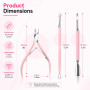 luxwo 3 Pcs Pinces à Cuticules, Coupe-cuticules avec Poussoir (rose) | Coupe Cuticule Ongle en Acier Inoxydable, avec Repousse-c
