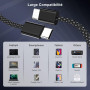 YISH Cable USB C vers USB C Charge Rapide - [0.5M+1M+1M+2M] 60W PD Cordon USBC vers USBC Câble USB Type C to C 3A Nylon Tressé C