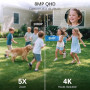 4K Camera Surveillance WiFi Exterieure sans Fil,4 Cam-Kit avec Home Station/Double Objectif/Camera Solaire,360° PTZ Sécurité à D