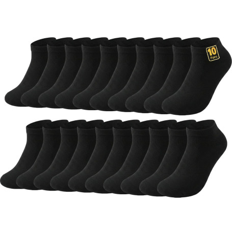 Wamicu 10 Paires Chaussettes Basses Homme Femme - Coton Socquettes Peigné | Courtes Chaussettes Sport, Para Running Travail et L