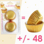 ScrapCooking - Lot de 48 Caissettes Dorées pour Cupcakes & Muffins - Décorations Étuis Tasses en Papier pour Pâtisseries - Caiss