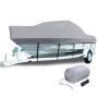 AMGJ Housse de Bateau Impermable Portable, Bâche pour Bateaux en Tissu Oxford 300D pour Yacht, Bateau de pêche, Tri-Coque, Gris,