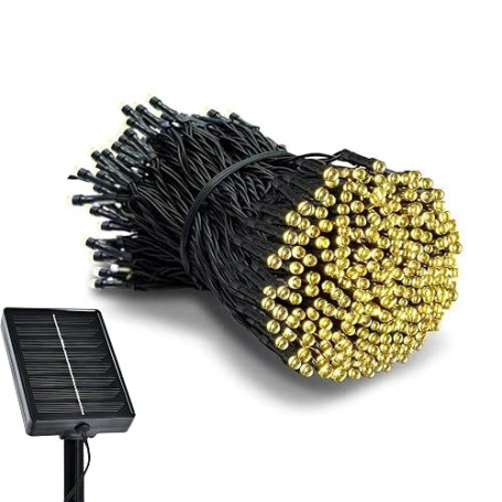 Litark Guirlande Lumineuse Solaire,10M 100 LEDs Guirlande Solaire Exterieur, 8 Modes, Etanche, Décoration pour Jardin, terrasse,