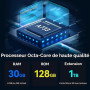Laptok Android Tablette 10 Pouces avec 30 Go de RAM et 128 Go de ROM, Processeur octocœur, Widevine L1, Wi-FI 6 GHz/Bluetooth 5.