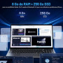 PC Portable 15,6", Core jusqu'à 3,4 GHz, 8Go RAM 256Go SSD | Ordinateur Portable,Écran FHD 1920x1080, Win 11 Laptop, BT 5.0, USB