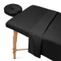 Surwin Drap Housse de Protection 3 Pièces pour Table de Massage, Housse Table Massage avec Trou Drap de Lit Massage SPA Doux Ela