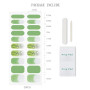 JMEOWIO Gel Nail Stickers Ongles Fleur French Tip Vert Semi-durci 20 Pièces