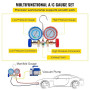 VEVOR Kit Pompe à Vide Climatisation 4 CFM (113 L/min) Kit de Pompe à Vide Automatique 1/3 HP avec 3 Tuyaux 1720 tr/min pour Cli