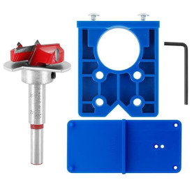 Gabarit de perçage charnière invisible 35 mm, mèche Forstner pour placard | Fraise à charnière, foret à bois, trou à fond plat,